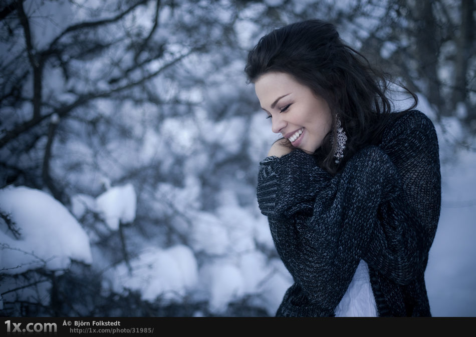 Съемка женского портрета зимой